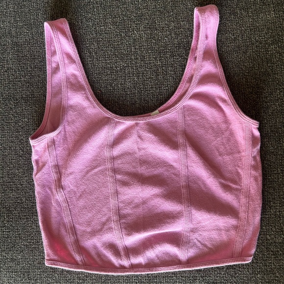 Pink Ribbed Tank Top - Picture 1 of 3